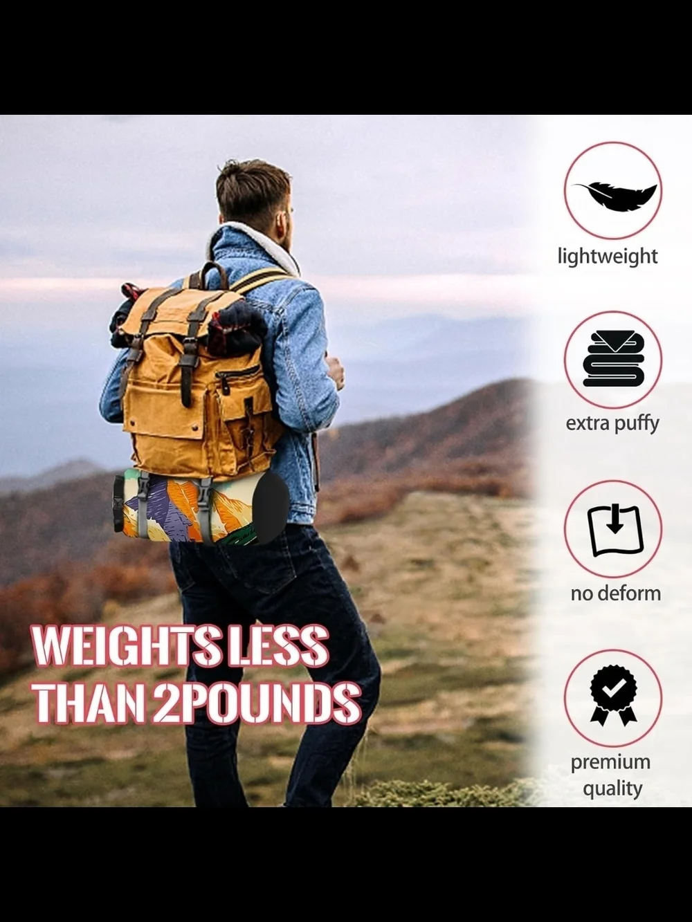 Lightweight Outdoor Puffy Camping Blanket - Waterproof, Ultra Warm, Large Quilt